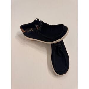 Men's Hey Dude Paul Canvas Black/Brown Leather Slip On Loafer Shoe Size 14
